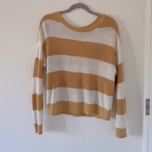 American eagle knit yellow striped sweater